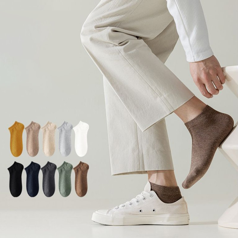 جورابهای مردانه رنگ جامد بهار و پاییز